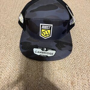 Roost mx team rider Black Camo Trucker Hat with Yellow Logo